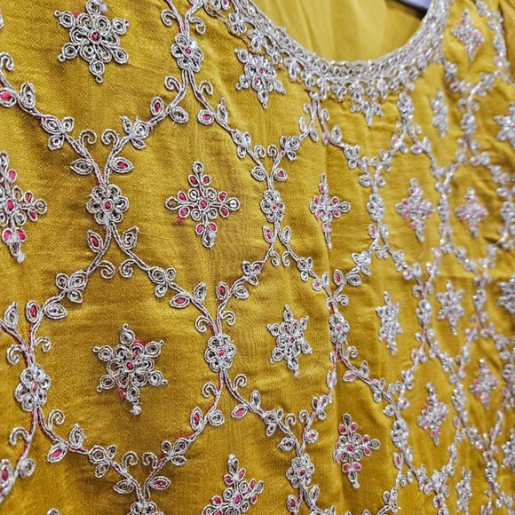 Yellow Embroidered Sharara NEGOTIABLE - Picture 7 of 8